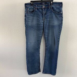 Silver Mens Grayson Straight Leg Jean - Medium Wash - 38X32